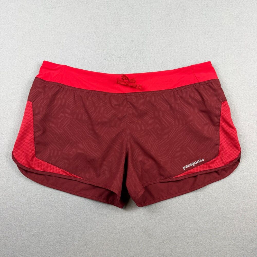 Patagonia Strider Running Shorts Womens S Red Low Rise Mesh Athletic Trail